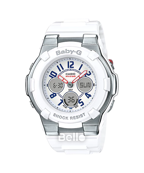 BGA-110TR-7B - Đồng hồ Casio G-Shock chính hãng - Giới thiệu dòng mẫu đồng hồ màu trắng trẻ trung cơ bản với điểm nhấn là ba màu hải quân.