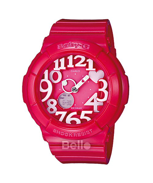 BGA-130-4B - Đồng hồ Casio G-Shock chính hãng - Mặt thiết kế tạo hiệu ứng đa chiều, phủ mực huỳnh quang đặc biệt.