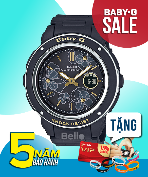  [Pin Miễn Phí Trọn Đời] BGA-150FL-1A - Đồng hồ Casio Baby-G - Tem Vàng Chống Giả 