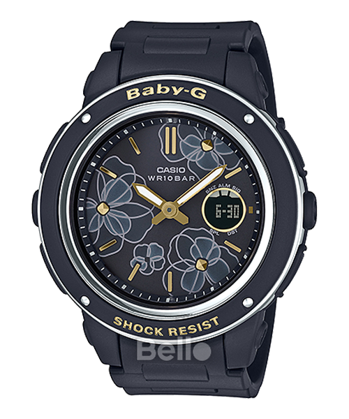 BGA-150FL-1A- Đồng hồ Casio G-Shock chính hãng - Dây đen nhám, mặt họa tiết hoa cỏ duyên dáng
