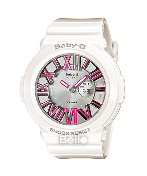 BGA-160-7B2 - Đồng hồ Casio G-Shock chính hãng - Dây bóng, mặt kim loại, vạch giờ la mã xếp 2 lớp.