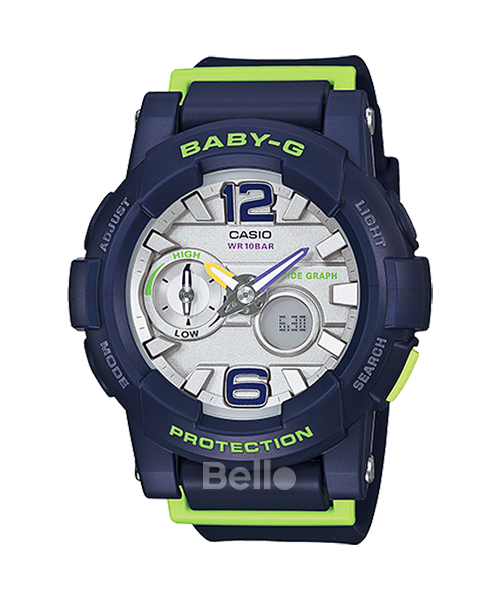 BGA-180-2B- Đồng hồ Casio G-Shock chính hãng - Đồ thị thủy triều, dữ liệu tuần trăng, nhiệt kế.