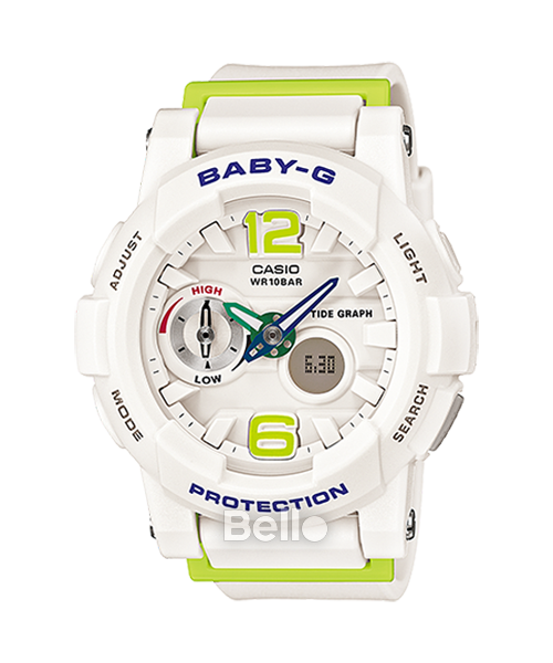 BGA-180-7B2 - Đồng hồ Casio G-Shock chính hãng - Đồ thị thủy triều, dữ liệu tuần trăng, nhiệt kế.