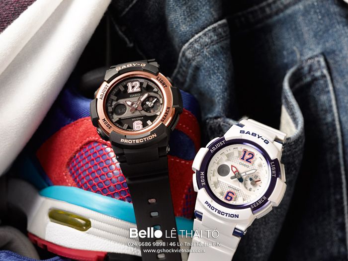 BGA-210-7B2- Đồng hồ Casio G-Shock chính hãng - 2 giờ hiện hành, thiết kế mặt tựa đồng phục thể thao.