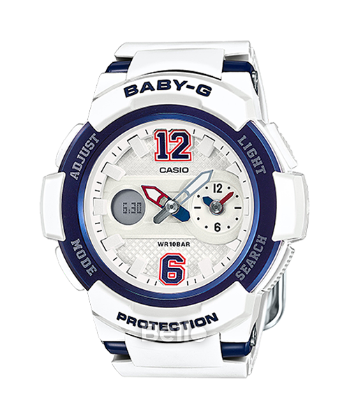 BGA-210-7B2- Đồng hồ Casio G-Shock chính hãng - 2 giờ hiện hành, thiết kế mặt tựa đồng phục thể thao.