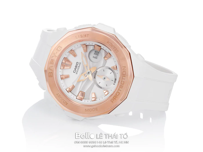 BGA-220G-7A - Đồng hồ Casio G-Shock chính hãng - Mặt đồng hồ thể hiện hình ảnh 3D của những làn sóng xô dạt và các biến thể màu