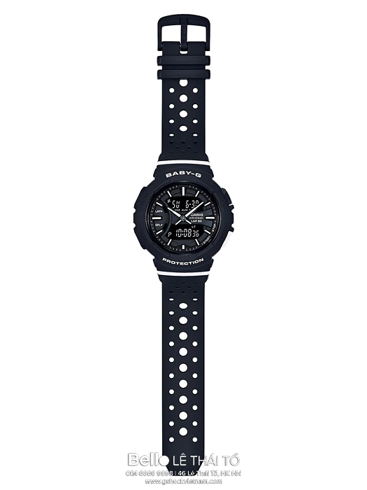 BGA-240-1A1 - Đồng hồ Casio G-Shock chính hãng - Dây đeo được bấm lỗ theo họa tiết mô phỏng các phụ kiện thời trang thể thao hiện đại.