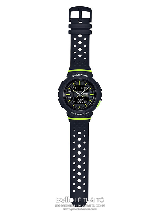 BGA-240-1A2 - Đồng hồ Casio G-Shock chính hãng - Dây đeo được bấm lỗ theo họa tiết mô phỏng các phụ kiện thời trang thể thao hiện đại.