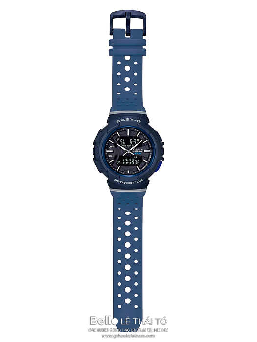 BGA-240-2A1 - Đồng hồ Casio G-Shock chính hãng - Dây đeo được bấm lỗ theo họa tiết mô phỏng các phụ kiện thời trang thể thao hiện đại.