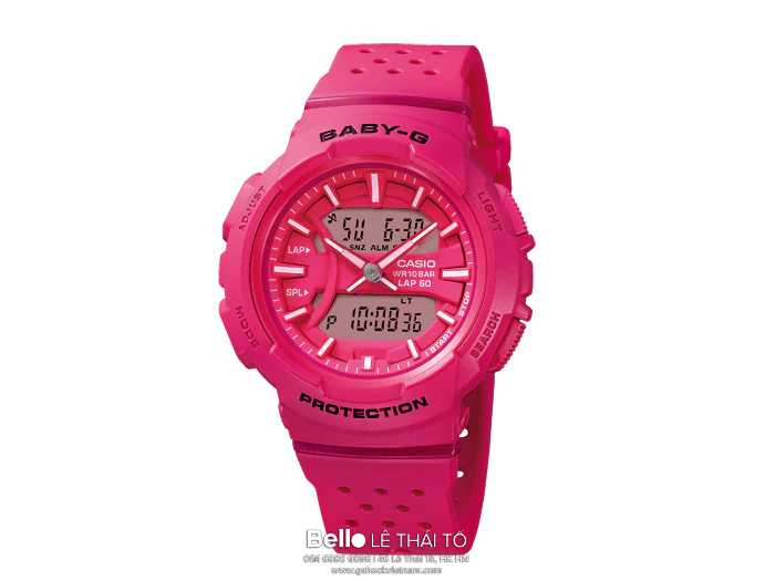 BGA-240-4A - Đồng hồ Casio G-Shock chính hãng - Dây đeo được bấm lỗ theo họa tiết mô phỏng các phụ kiện thời trang thể thao hiện đại.