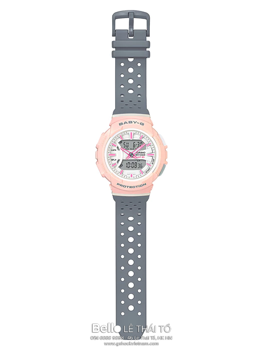 BGA-240-4A2 - Đồng hồ Casio G-Shock chính hãng - Dây đeo được bấm lỗ theo họa tiết mô phỏng các phụ kiện thời trang thể thao hiện đại.