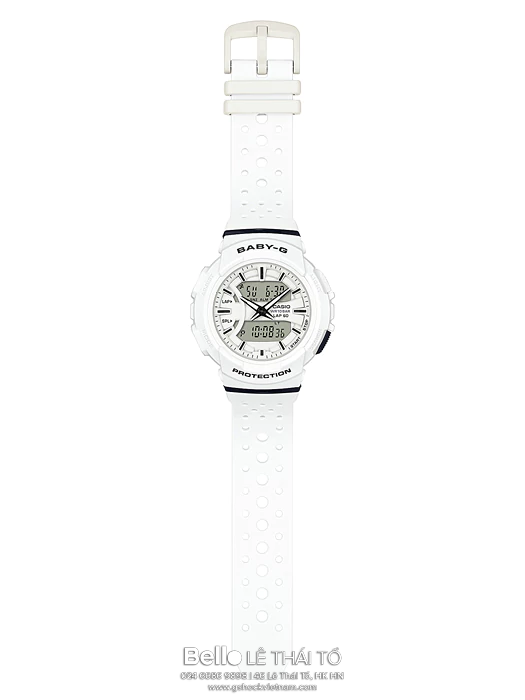 BGA-240-7A - Đồng hồ Casio G-Shock chính hãng - Dây đeo được bấm lỗ theo họa tiết mô phỏng các phụ kiện thời trang thể thao hiện đại.