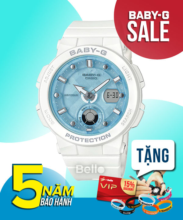  [Pin Miễn Phí Trọn Đời] BGA-250-7A1 - Đồng hồ Casio Baby-G - Tem Vàng Chống Giả 