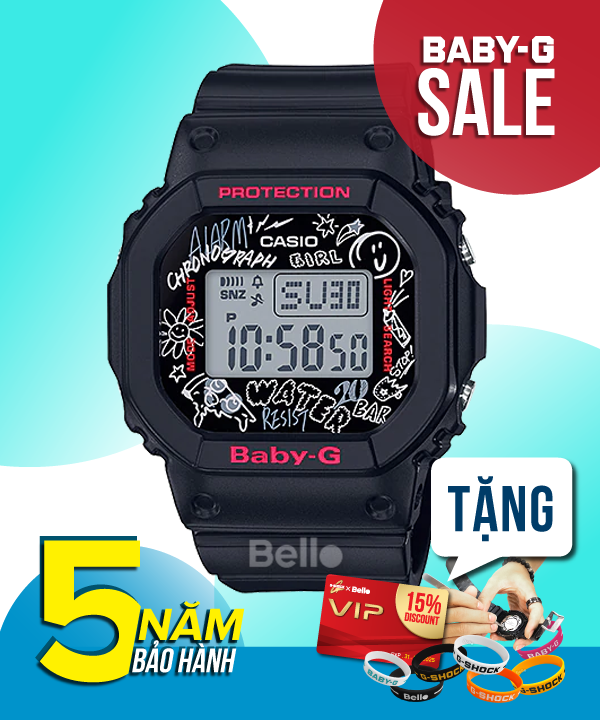 Casio Baby-G BGD-560SK-1 - Casio Baby-G chính hãng - Họa tiết Graffiti mạnh mẽ