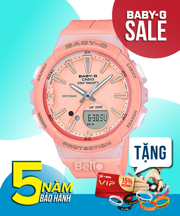 Baby-G Đếm bước chân StepTracker BGS-100-4A - Đồng hồ Casio Baby-G Chính hãng - G-Shock Nữ Giá rẻ
