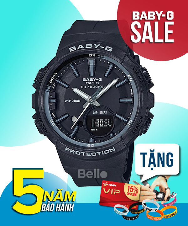 Baby-G Đếm bước chân StepTracker BGS-100SC-1A - Đồng hồ Casio Baby-G Chính hãng - G-Shock Nữ Giá rẻ