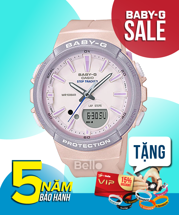 Baby-G Đếm bước chân StepTracker BGS-100SC-4A - Đồng hồ Casio Baby-G Chính hãng - G-Shock Nữ Giá rẻ