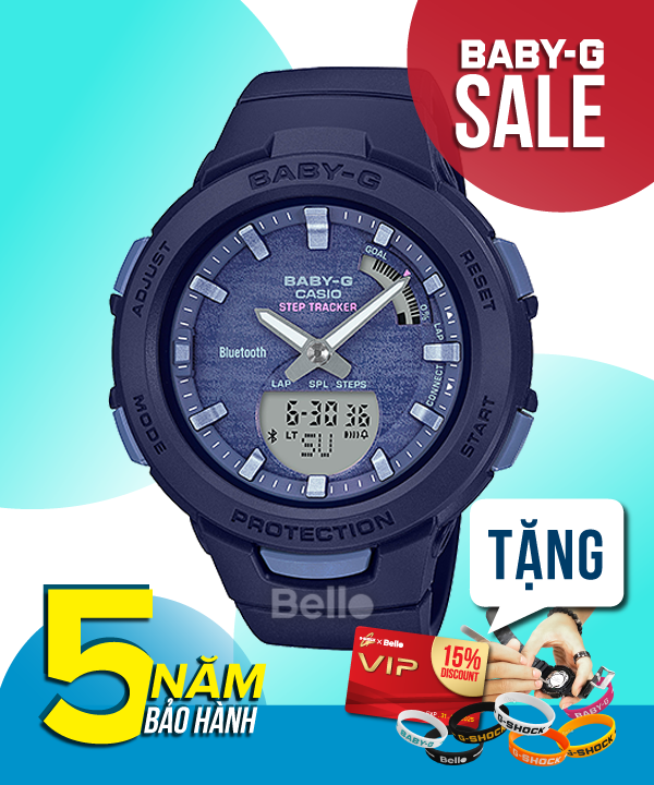 Baby-G Bluetooth® BSA-B100AC-2A - Đồng hồ Casio Baby-G Chính hãng - G-Shock Nữ Giá rẻ