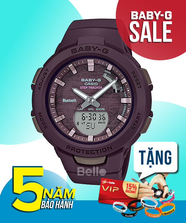 Baby-G Bluetooth® BSA-B100AC-5A - Đồng hồ Casio Baby-G Chính hãng - G-Shock Nữ Giá rẻ