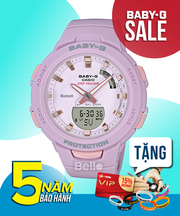  [Pin Miễn Phí Trọn Đời] BSA-B100-4A2 - Đồng hồ Casio Baby-G - Tem Vàng Chống Giả 