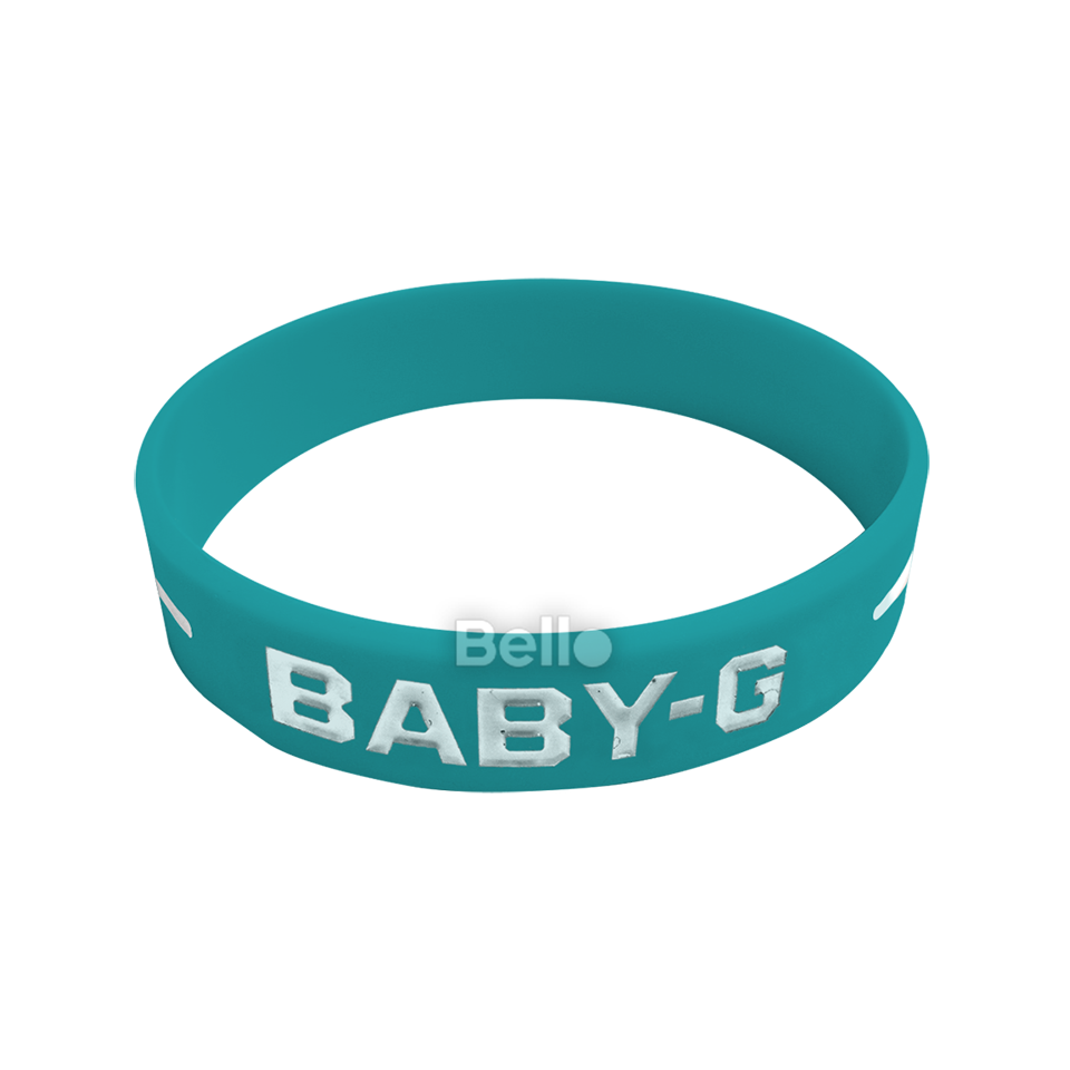 Vòng Baby-G Bello Xanh chữ trắng (10 chiếc)