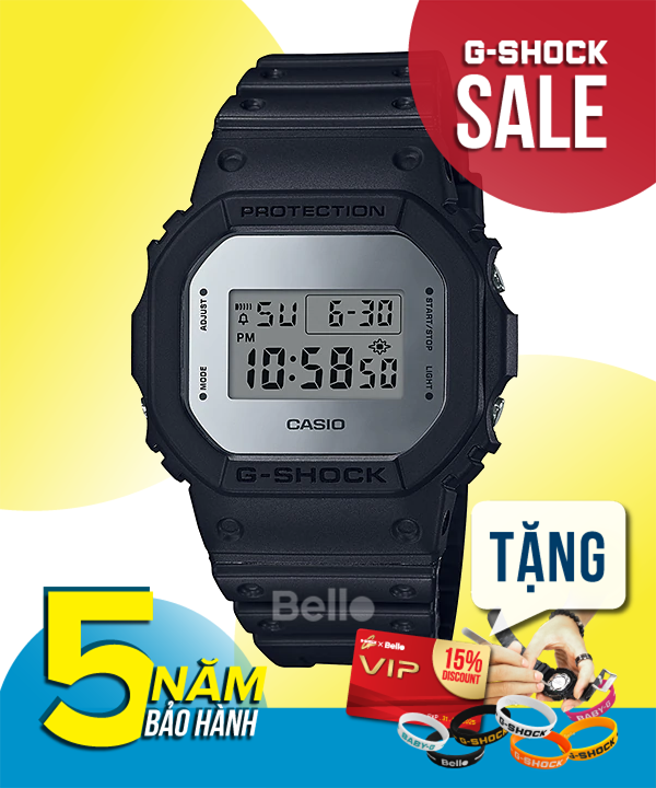 DW-5600BBMA-1 - Đồng hồ Casio G-Shock chính hãng - Mặt gương bạc