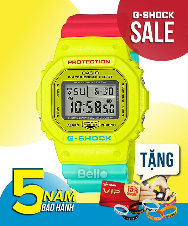 DW-5600CMA-9 - Đồng hồ Casio G-Shock chính hãng - Màu Breezy Rasta mới