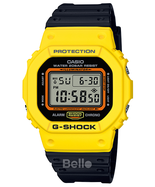 DW-5600TB-1 - Đồng hồ Casio G-Shock chính hãng - Vỏ vàng dây đen