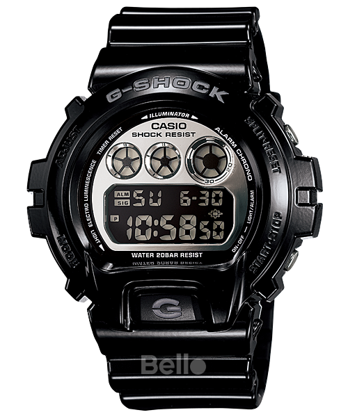 DW-6900NB-1 - Đồng hồ Casio G-Shock chính hãng - Dây bóng, mặt kim loại sáng bóng, đèn led cực tím.