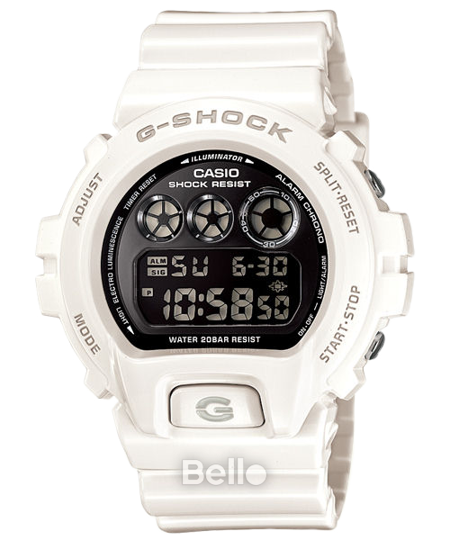 DW-6900NB-7 - Đồng hồ Casio G-Shock chính hãng - Dây bóng, mặt kim loại sáng bóng, đèn led cực tím.
