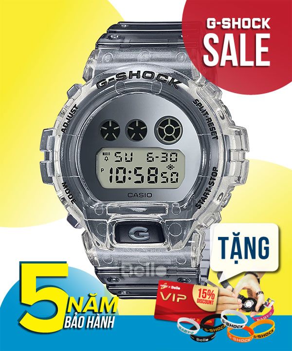 DW-6900SK-1 - Đồng hồ Casio G-Shock chính hãng DW-6900SK-1 dây trong suốt