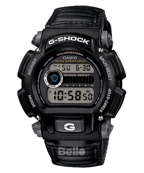 DW-9052V-1- Đồng hồ Casio G-Shock chính hãng - Dây vải, vỏ đen nhám, phiên bản đặc biệt.