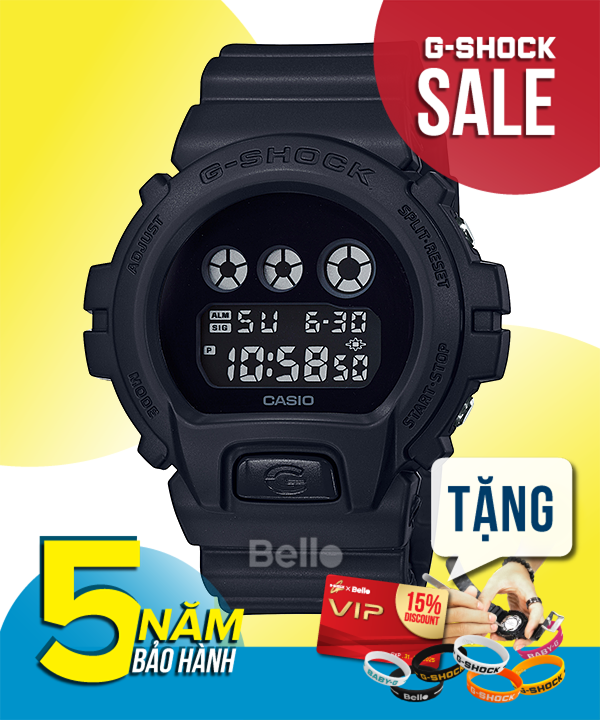 DW-6900BBA-1 - Đồng hồ Casio G-Shock chính hãng - Ba chỉ báo mặt số riêng biệt.