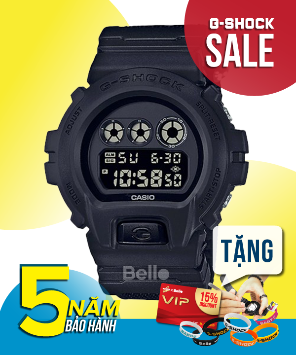 DW-6900BBN-1 - Đồng hồ Casio G-Shock chính hãng - Mẫu máy cơ bản có màu đen đơn sắc cùng dây đeo bằng vải.