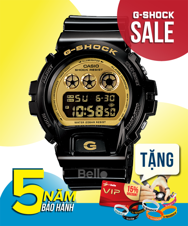 DW-6900CB-1 - Đồng hồ Casio G-Shock chính hãng - Nằm trong BST Black&Gold siêu hot.