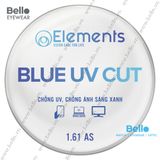  Tròng Kính Chống Ánh Sáng Xanh Elements Blue UV Cut 1.61 AS 