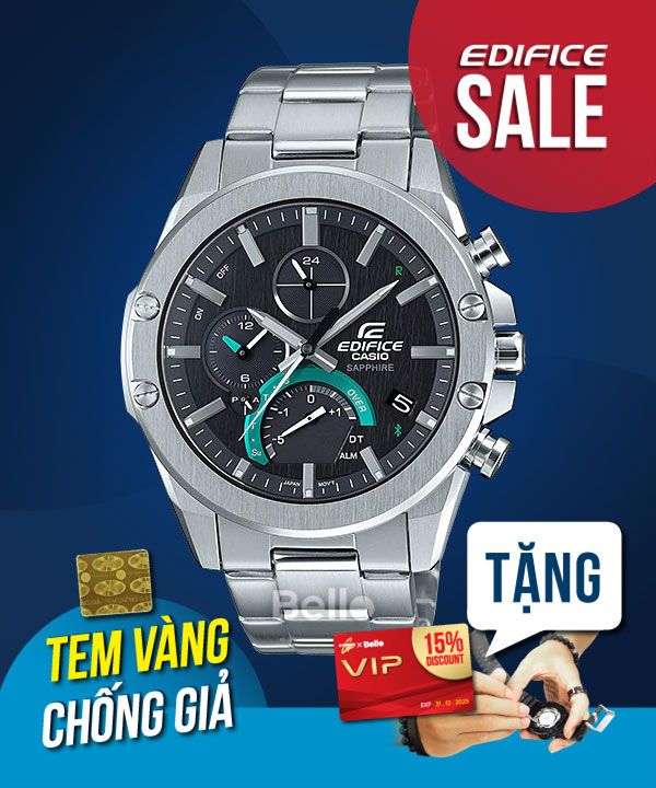 EQB-1000D-1A - Đồng hồ Casio Edifice mặt kính Saphia, kết nối Bluetooth