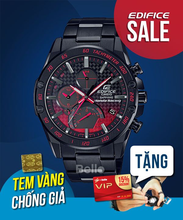 EQB-1000HR-1A - Đồng hồ Casio Edifice mặt kính Saphia, kết nối Bluetooth