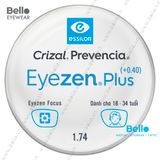  Tròng Kính Chống Mỏi Essilor Eyezen Plus (+0.4) Crizal Prevencia cho người 18 đến 34 tuổi 