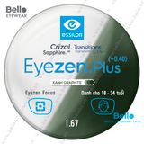  Tròng Kính Chống Mỏi Đổi Màu Essilor Eyezen Plus Gen 8 Xanh Lá cho người 18 đến 34 tuổi 