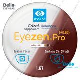  Tròng Kính Chống Mỏi Đổi Màu Essilor Eyezen Pro Gen 8 Nâu Trà cho người 35 đến 39 tuổi 