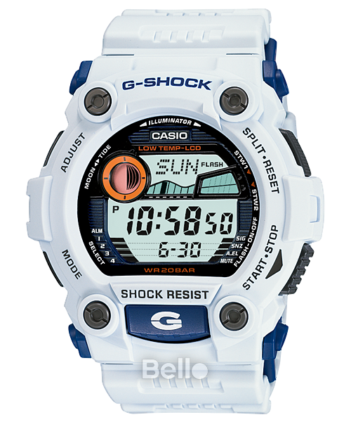 G-7900A-7A- Đồng hồ Casio G-Shock chính hãng - Dây và vỏ đen nhám, nổi bật với màn hình số rõ ràng.