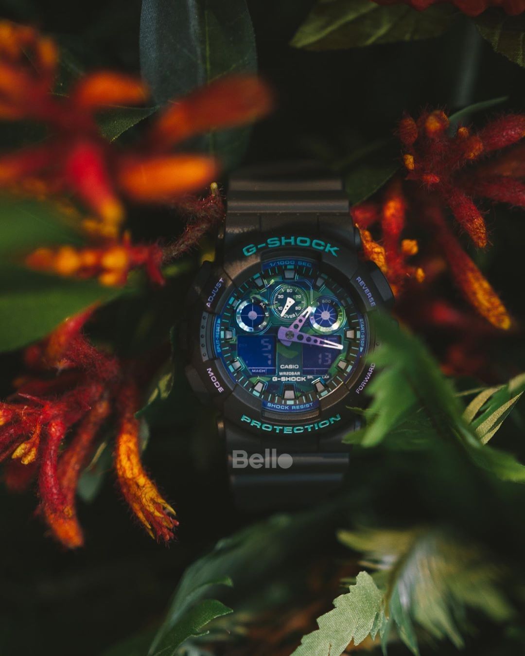 GA-100BL-1A - Đồng hồ Casio G-Shock chính hãng - Màu xanh tím Retro