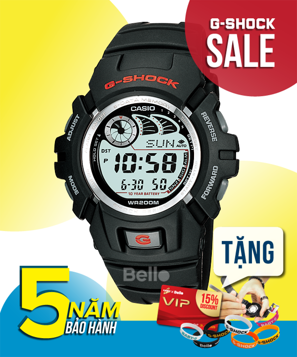 G-2900F-1V- Đồng hồ Casio G-Shock chính hãng - Bộ lưu dữ liệu, tuổi thọ pin 10 năm.