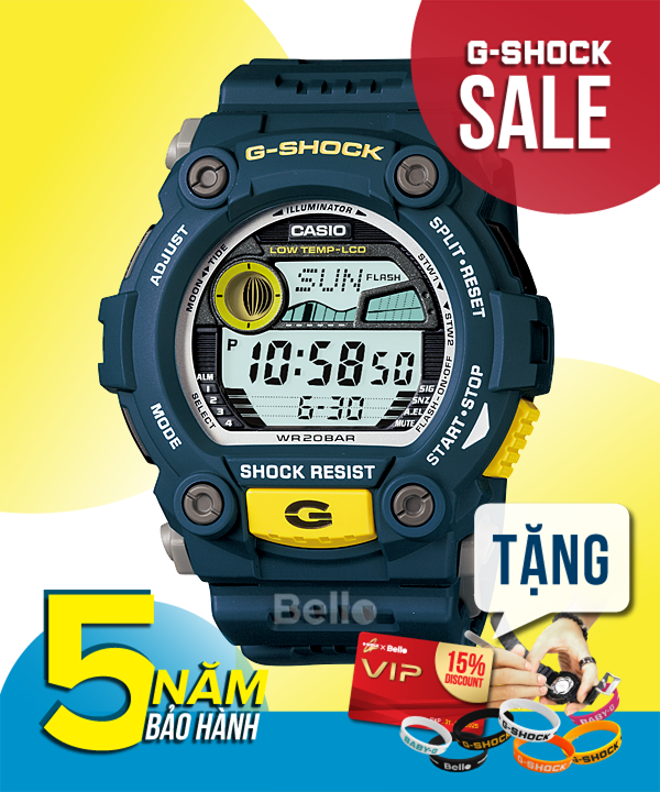  [Pin Miễn Phí Trọn Đời] G-7900-2 - Đồng hồ G-Shock Nam - Tem Vàng Chống Giả 