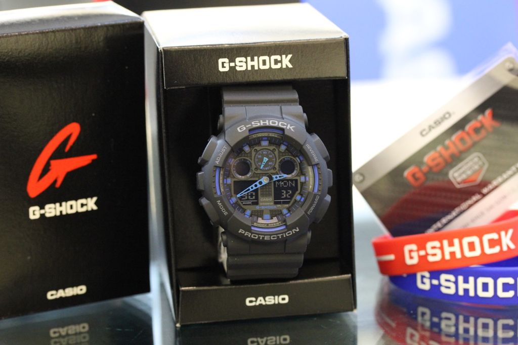  [Pin Miễn Phí Trọn Đời] GA-100-1A2 - Đồng hồ G-Shock Nam - Tem Vàng Chống Giả 