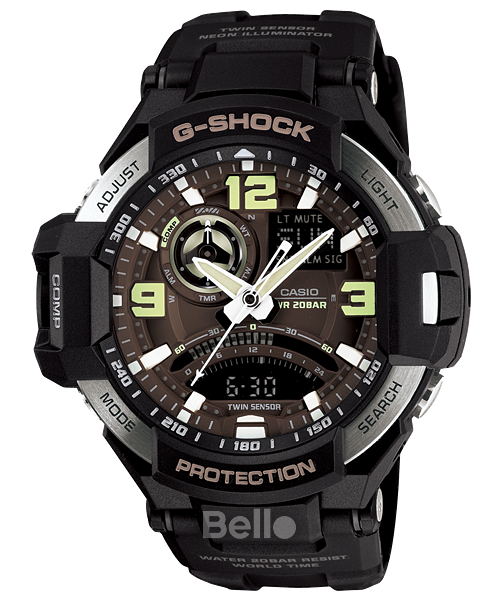 GA-1000-1B - Đồng hồ Casio G-Shock chính hãng - La bàn điện tử, nhiệt kế, bộ nhớ phương vị.