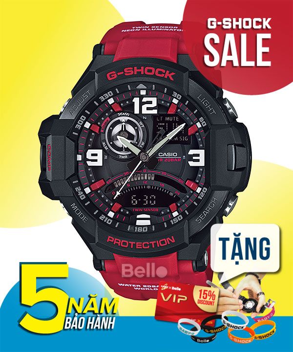  [Pin Miễn Phí Trọn Đời] GA-1000-4B - Đồng hồ G-Shock Nam - Tem Vàng Chống Giả 