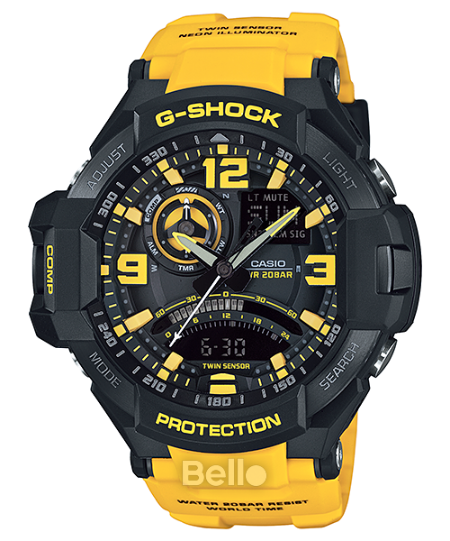 GA-1000-9B - Đồng hồ Casio G-Shock chính hãng - La bàn điện tử, nhiệt kế, bộ nhớ phương vị.