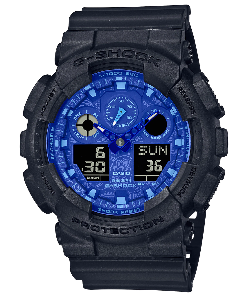  [Pin Miễn Phí Trọn Đời] GA-100BP-1ADR - Đồng hồ G-Shock Nam - Tem Vàng Chống Giả 